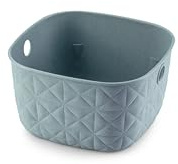 Curver Softex Aufbewahrungskorb, 3 l, elegantes Design, leicht, stapelbar und praktisch, 100% recycelt, 19 x 19 x 11 cm, Blau