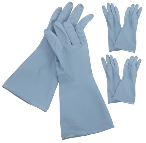 CIYODO Dishwashing Gloves Waterproof Pvc Rubber m Size Blue Reusable Cleaning Gloves for Kitchen Household 3 Pairs