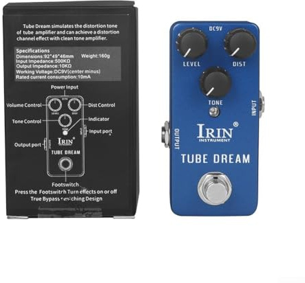 Gitarren-Effektpedal, 10,2 x 6,2 x 5,5 cm, vielseitige Effekte, Wah Distortion, Overdrive Delay, Reverb Kompressor-Pedal-Ersatz (Marineblau)