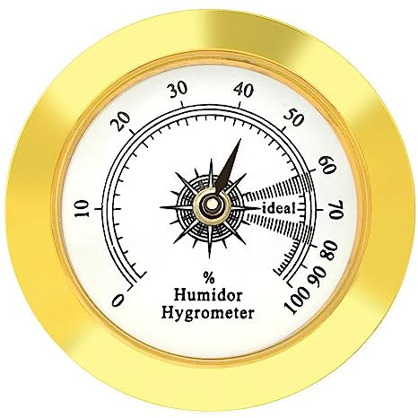 Hygromètre de rechange pour cave a cigares - φ 38mm - Or - Alliage rond - Moniteur précis - Humidor - Hygromètre - Valise de guitare - Serre