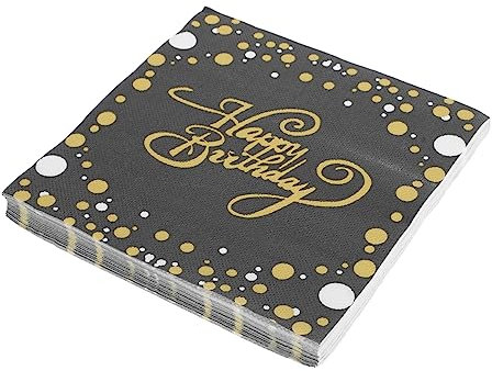 CIYODO 100stücke Geburtstagsservietten Schwarz Mit Goldpunkten Praktische Papierservietten Für Party Tischdekoration Geburstagsdeko Papier Tischsets Für Festlichkeiten