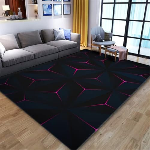 RUGMRZ Antirutsch Für Teppich Teenage Girl Schlafzimmer Dekorationen Schwarzer Den Innenbereich, Schlafzimmer, Rechteckiger Teppich, Balkonteppich Ornament 200X250Cm 6Ft 6.7''X8Ft 2.4''