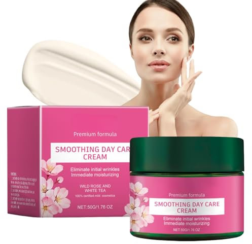 Wild Rose & White Tea Smoothing Night Cream - Face Cream for Women - Face Moisturizer with Hyaluronic Acid - Hydrating Face Moisturiser For All Skin Types - Good For Skincare - Reduce Wrinkles