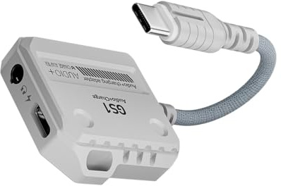 SANRLO HiFi-Soundkarte USB C auf Kopfhöreranschluss mit Schnellladung, 60 W Leistung, 6 cm Kabellänge für verbessertes Gaming