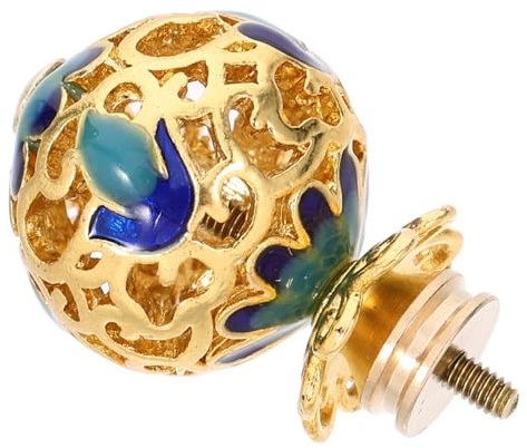 EXHUMKY Vintage Pot Lid Handle Replacement Knob 1.6cm Cloisonné Blue Heat Resistant Teapot Cover Replacement for Glass and Ceramic Kettles Suitable for Tea Brewing