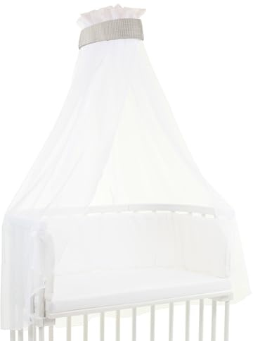 babybay Himmel Waffelpiqué mit Band passend für alle Modelle bis 96 cm Länge, weißgrau