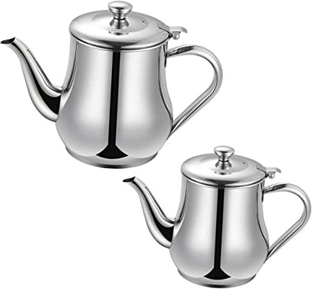 UTHCLO 2pezzi Pot Acciaio Inossidabile Per Filtrare e Conservare Contenitore Per Cucina Con Beccuccio Antisversamento Capacità e Utensile Da Cucina Pratico e Facile Da Pulire