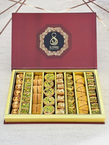 Baklava 950 g, 60 unidades I Baklava de primera clase Baklava Mediterráneo, baklava con nueces, pistachos y anacardos, elegante envoltorio de regalo I, sin conservantes, sin (larg)