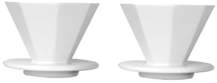 Angoily 2 Piezas Taza de filtro de cerámica octogonal cono de filtro de café filtros descafeinado Filtrar Cafetera cerámica colador embudo de cafe casero taza de filtro de café