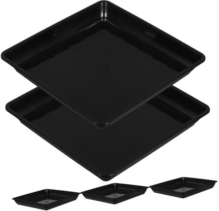 BESTonZON Cuadrada Bandeja para Macetas 5 Piezas, de Plástico PP