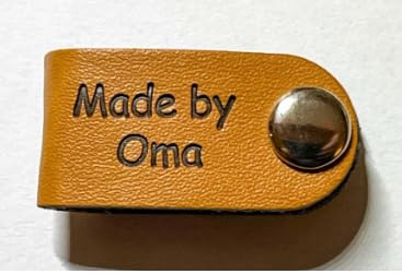 10 Label Made by Oma mit Nieten Falt-Labels für Ihre Strick & Häkelwerke