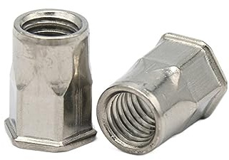 dado per rivetti in acciaio inox, Dadi a rivetto filettati a testa piatta, confezione da 100 M3-M10, acciaio inossidabile/zincato(M10 (silver))