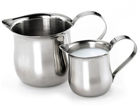TOYANDONA 2 pièces Pot à Lait Inox Pichet à Mousseur Léger pour Cappuccino et Latte Art Accessoire Cuisine Facile à Nettoyer Bec Verseur Précis pour Café et Lait