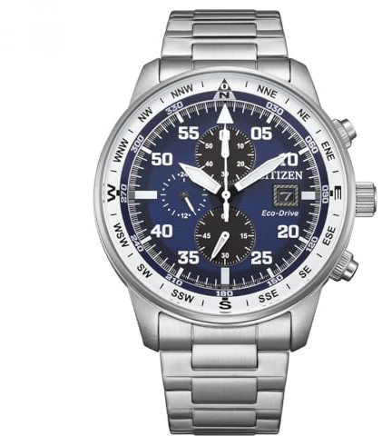 Citizen Orologio Aviator Chrono Blu da Uomo in Acciaio Inox - Rif. CA0880-58L