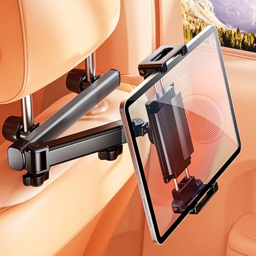 Tablet Halterung Auto Kopfstütze - Ausziehbare Halterung Auto und Tablethalterungen Auto mit Faltbarem Design für KFZ, Kompatibel mit 4,7-13 Zoll für iPad, iPhone, Samsung Galaxy Tabs, Switch usw.
