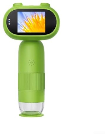 Microscope pour enfants avec écran IPS de 5,1 cm, résolution 1080p, port USB et 8 lumières LED pour une observation claire et un apprentissage
