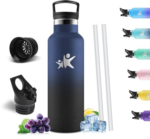 Mulbijeo Borraccia Termica 750 ML, Senza BPA, Bottiglia Termica, Sottovuoto a Doppia Parete, Borracce Termiche, 18/8 Acciaio Inox, Borraccia con Cannuccia, Termos per Palestra, Sport, Bici