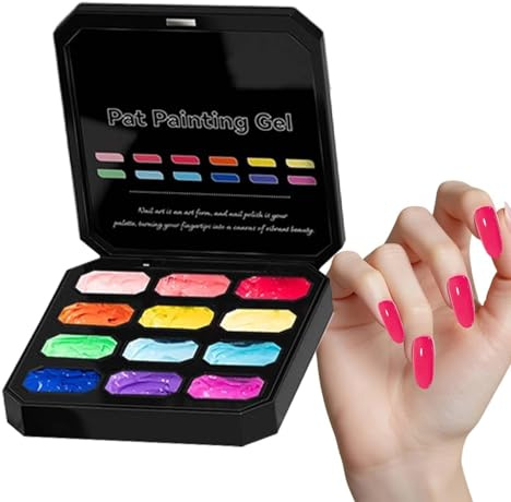 Gel De Peinture Pour Ongles - Palette De Baume Néon Sans Nettoyage - 12 Types de Couleurs de Gel pour les Ongles | Pour Femme Dame Adolescent Mère Débutant Maison Et Voyage