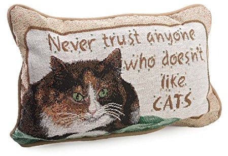 Manual Never Trust Cats 12.5 x 8.5-Inch Decorative Throw Pillow
