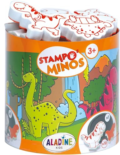 Aladine Timbri Dinosaur Stamp, Large, 3-6 anni