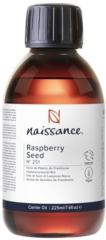 Naissance Himbeersamenöl (Nr. 251) 225ml – Spendet Rein & Natürlich Kaltgepresst | Anti-Aging, Pflege, Vitamin A/E, EFA reichhaltiges Öl | Behandelt Falten, Fältchen | 100% natürliche Gesichtspflege
