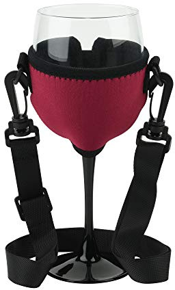 Beautyflier Wine Glass Insulator / Drink Holder Neoprene Sleeve with Adjustable Neck Strap For Wine Walk