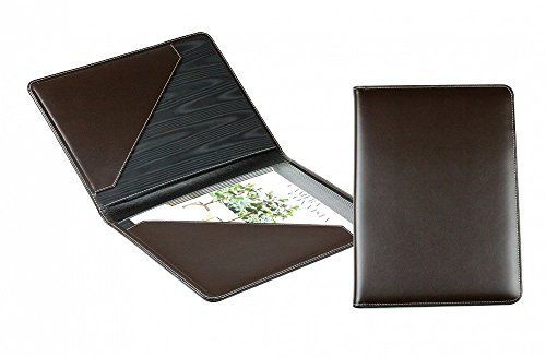 DELMON VARONE - Personalisierbare Urkundenmappe DIN A4 aus Cambridge Top Grain Leder braun, Dokumentenmappe mit 2 Einsteckfächer, Hardcover & Moiré Innenfutter für Dokumente, Zeugnisse & Urkunden