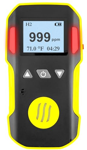Rilevatore di Gas Idrogeno | Certificato di Calibrazione EU | Ricarica USB | Allarmi Sonori, Luminosi e a Vibrazione | 0–1000 ppm Gas H2 |