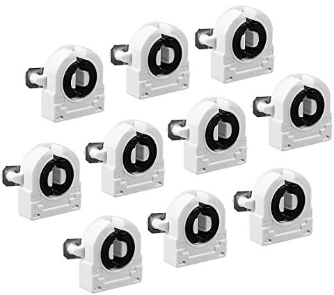 sourcing map 10Pcs T8 Leuchtstofflampenhalter G13 Sockel Non-Shunted Tombstone Lampenfassung AC 500V 2A für LED Leuchtstoffröhre