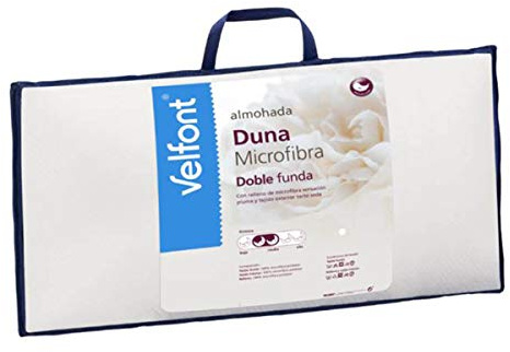 Almohada Duna de Doble Funda y Relleno Microfibra de Efecto plumón. (90 cm)