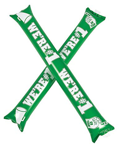 Fun Express We are Number One Green Boom Sticks – Inflatable Noisemakers for School Spirit Sports Events Tailgating Pep Rallies & Celebrations – Loud Party Noise Makers – 23 x 4 – 24 Pieces