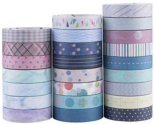 Yubbaex Washi Tape, 24 Rolls Masking Tape klebeband bunt für Scrapbooking DIY Handwerk