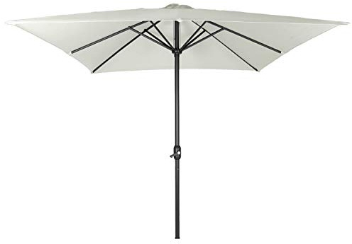 Mojawo Sonnenschutz Kurbelschirm Rechteck Marktschirm Gartenschirm Sonnenschirm Aluminium Schirm 3m x 2m, Farben:Beige