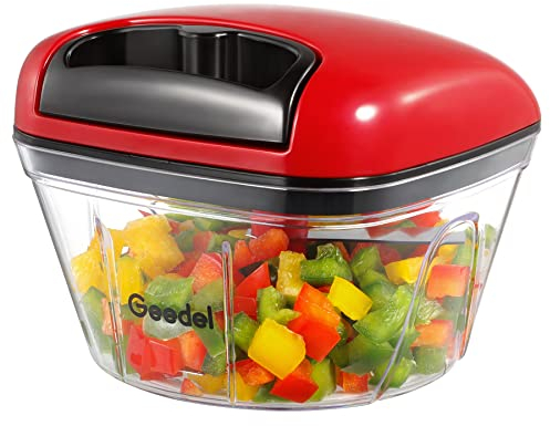 Geedel Picadora de Alimentos, Manual Fácil de Limpiar y Segura, Rápida para Verduras, Frutas y Nueces