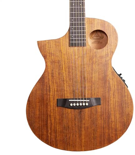 Lindo Neptune SE V2 Elektroakustische Gitarre für Linkshänder, Walnuss, mit Vorverstärker und gepolsterter Gigbag