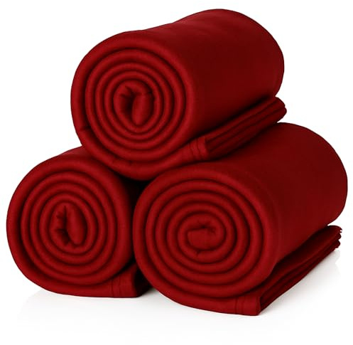 ALCLEAR 3 pezzi coperte in pile polare Oeko Tex, colore: blu navy, dimensioni grandi 130x160 cm, oltre 200 g/m2, coperta da divano,soggiorno, da picnic coperta, coperta da lancio