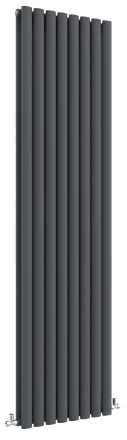 Anthracite Vertical Radiator 1800x472mm Oval Double Panel Column Designer Radiator Central Heating