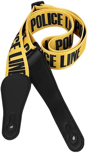 Gitarrengurt, E-Gitarren Gurtband Verstellbar Gitarrengurt Universeller Dicker Breiter Stilvolles Gelbes Verstellbar Lederenden Stabil Und Nicht Locker für Erwachsene Und Kinder Geschenk