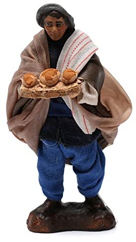Holyart Uomo con Pane per presepe Napoletano di 8 cm