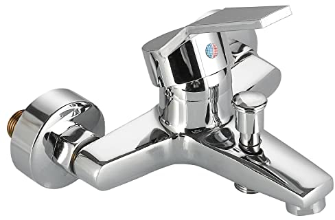 NA Badewannenarmatur Klassisch Badewannen Amaturen Wannen Bad Armatur Einhebelmischer Wasserhahn für Badewanne und Bad, Silber