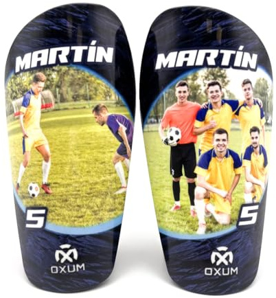 Oxum Sport - Personalisierte Fußballschienbeinschoner für Kinder und Erwachsene - Personalisieren mit deinem Foto, Nummer und Namen.-Gama One.