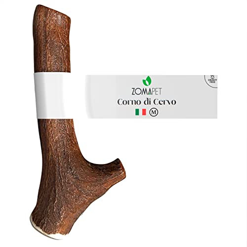 ZOMAPET Corno di Cervo per Cani 100% Cruelty Free, Osso di Cervo per Cani da Masticare 100% Naturale Senza Additivi Chimici - Giochi per Animali da mordere (M)