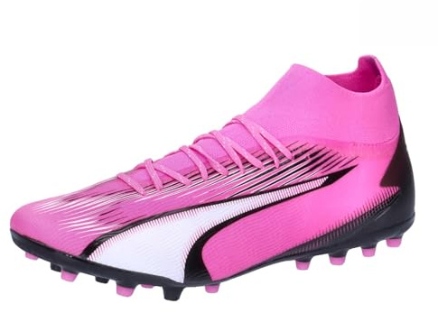 Puma Men Ultra Pro Mg Soccer Shoes, Poison Pink-Puma White-Puma Black, 43 EU