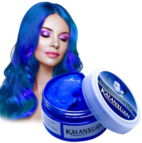 MEIEGOU Hair Color Wax, Temporary Hair Dye, Blue, Wash In Wash Out for Men, Women, Party or Cosplay
