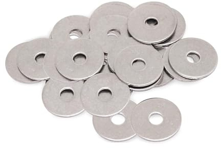 aghoer 30 Stück Groß Flach Beilagscheiben, A2 Karosseriescheiben, M6 x 25 mm, 304 Edelstahl, Flachwaschmaschine