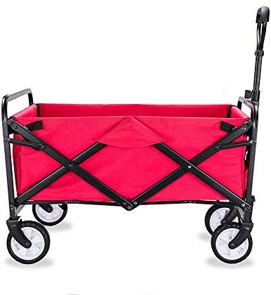 CCKUHN Faltbarer Wagen, zusammenklappbarer Wagen, Strandwagen, All-Terrain-Gebrauchswagen, Outdoor-Gartenanhänger, Transportwagen, Traggewicht 60 kg, für Camping, Einkaufen, Gar