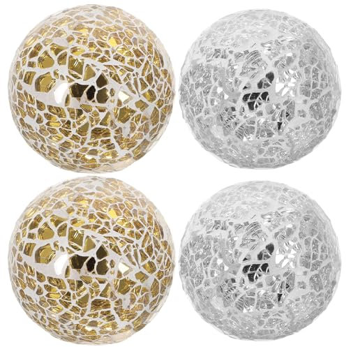 Alipis Glass Ball Ornament 4pcs Foam and Glass Decorative Ball