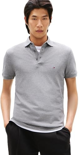 Tommy Hilfiger Men's 1985 Slim Short Sleeve Polo Medium Grey Heather