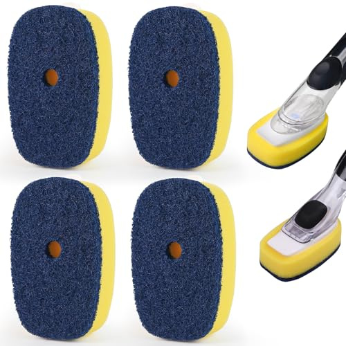 Sponge Brush Refills for OXO Soap Dispensing Dish Brush - 4 Pack Dish Cleaning Soap Dispensing Head Replacement for Scrubber