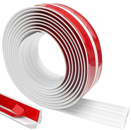 MeYuxg Zierleisten Selbstklebend Weiß 6Mx2CM,TPE Flexible Zierleiste Selbstklebend,Selbstklebend Kantenschutz Leisten,Deckenleisten Selbstklebend, Eckleiste Selbstklebend für Wandkanten,Böden,Schränke